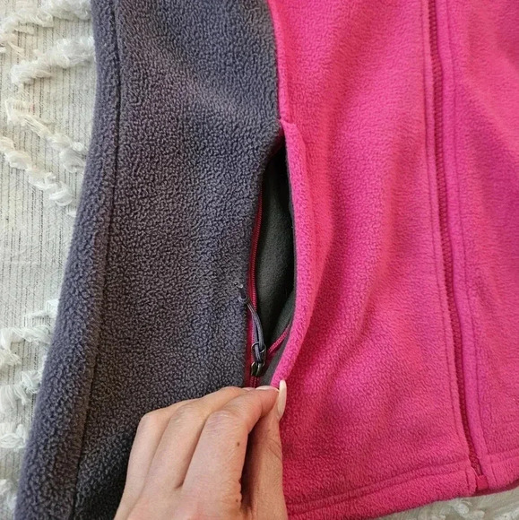 The North Face Zip Up Flashdry Fleece Jacket Women's Small Pink and Grey - Picture 3 of 8
